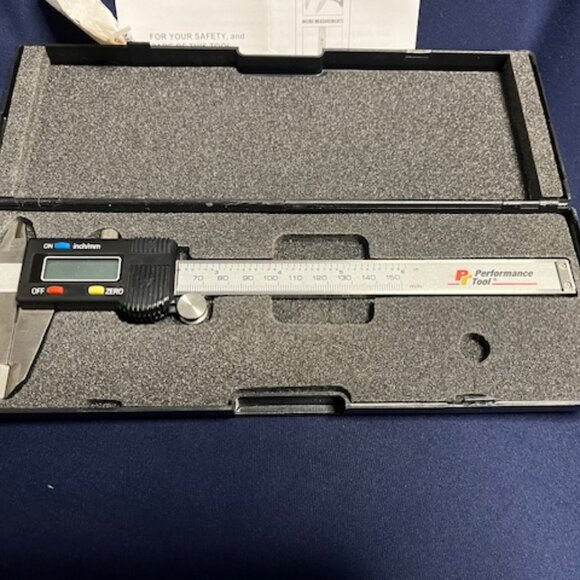 Performance Tool W80152 Digital Caliper 0-6" (150mm) w/Case LCD Screen - Picture 2 of 11